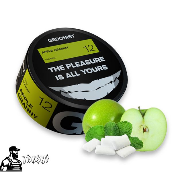 Тютюн Gedonist Apple granny № 12 (Зелене яблуко з м’ятною жуйкою) 100 г 21935 Фото Інтернет магазина Кальянів - Пахан