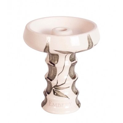 Чаша Embery JS-Funnel Bowl (частково глазурована) White & Bamboo 3904 Фото Інтернет магазину Кальянів - Пахан