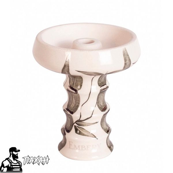 Чаша Embery JS-Funnel Bowl (частково глазурована) White & Bamboo 3904 Фото Інтернет магазина Кальянів - Пахан