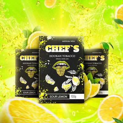 Тютюн Chefs Sour Lemon (Кислий Лимон) 100 г 3789 Фото Інтернет магазина Кальянів - Пахан
