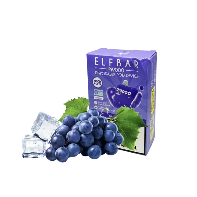 Elf Bar Pi9000 Grape ice (Виноград Льод) Одноразовий POD 910 Фото Інтернет магазина Кальянів - Пахан