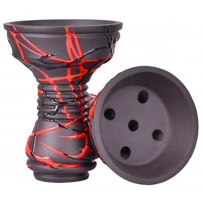 Чаша для кальяну Gusto Bowls Killa Bowls Black Glaze Red 55550 Фото Інтернет магазина Кальянів - Пахан