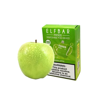 Elf Bar Pi9000 Green Apple (Зеленое яблоко) Одноразовый POD 918 Фото Інтернет магазину Кальянів - Пахан