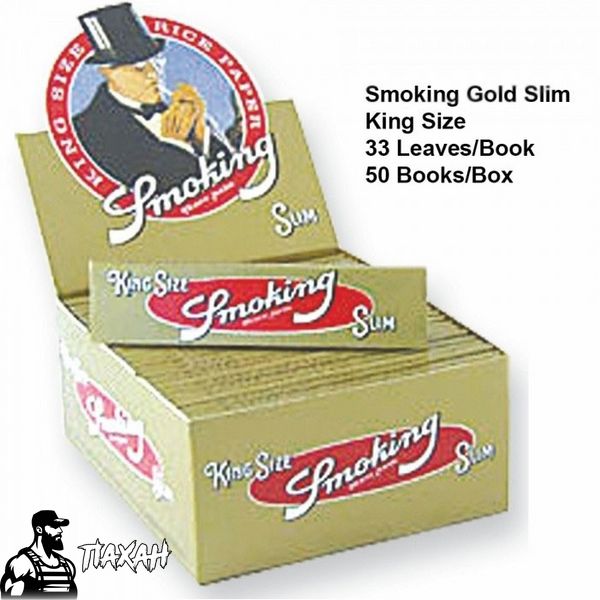 Папір для самокруток GOLD Smoking Slim KingSize 33 86484 Фото Інтернет магазина Кальянів - Пахан