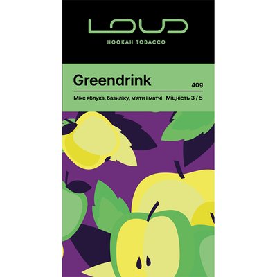 NEW! Табак Loud Dark Line Greendrink (Яблуко, м'ята, базилік, матча) 40 г 2641 Фото Інтернет магазина Кальянів - Пахан