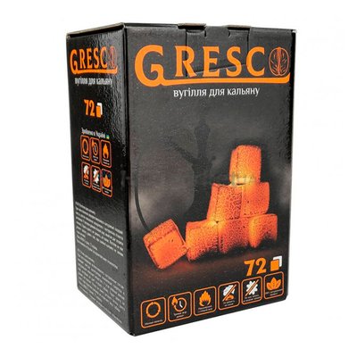 Горіхове вугілля Gresco (в коробці) 1 кг 3805 Фото Інтернет магазина Кальянів - Пахан