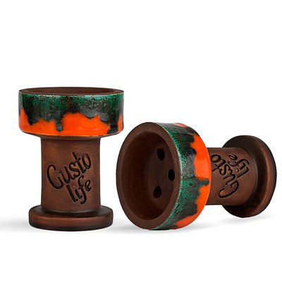 Чаша Gusto Bowls Rook Classic Green Orange 4408 Фото Інтернет магазина Кальянів - Пахан