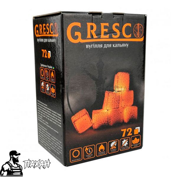 Горіхове вугілля Gresco (в коробці) 1 кг 3805 Фото Інтернет магазина Кальянів - Пахан