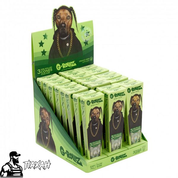 Папір для самокруток G-Rollz | Pets Rock "Rap" Organic Green Hemp - 3 KS Cones 54747 Фото Інтернет магазина Кальянів - Пахан