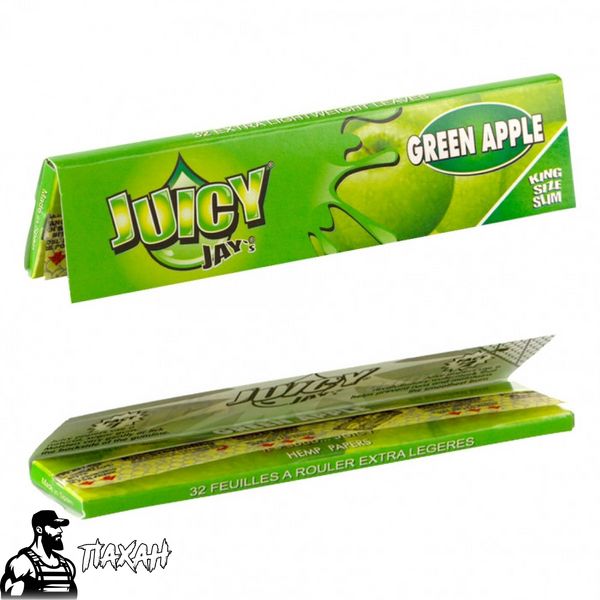 Папір для самокруток King Size Juicy Jays Green Apple 76544 Фото Інтернет магазина Кальянів - Пахан