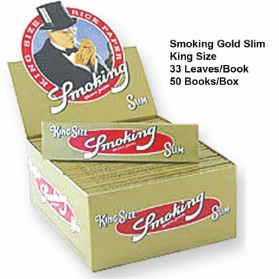 Бумага для самокруток GOLD Smoking Slim KingSize 33 86484 Фото Інтернет магазину Кальянів - Пахан